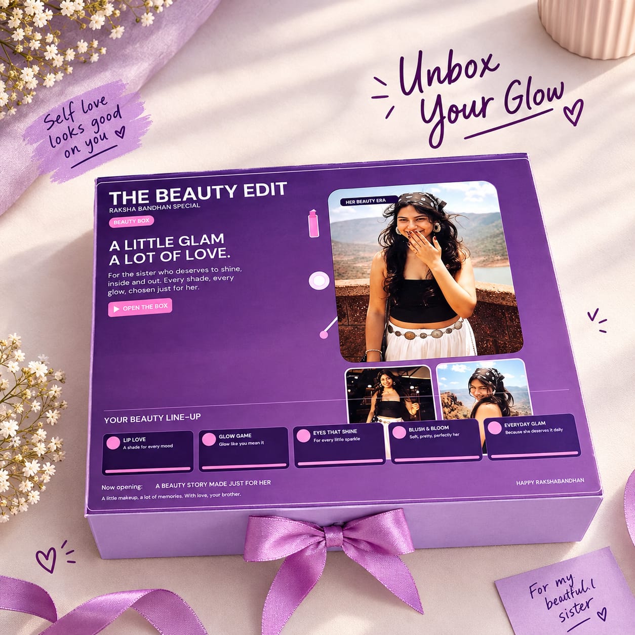 Rakhi Beauty Gift Box for Sister by Thegiftoholic