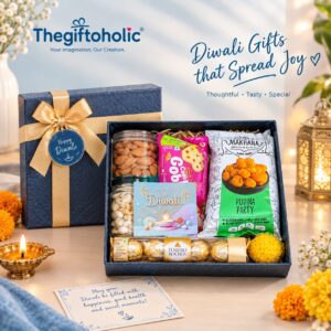 Diwali Dry Fruits Gift Hamper with Ferrero Rocher Cake Dry Fruits Makhana and Candle